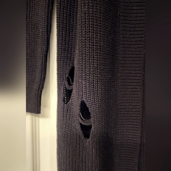 One grey day Wyatt distressed cardigan in black size Small - Picture 7 of 13